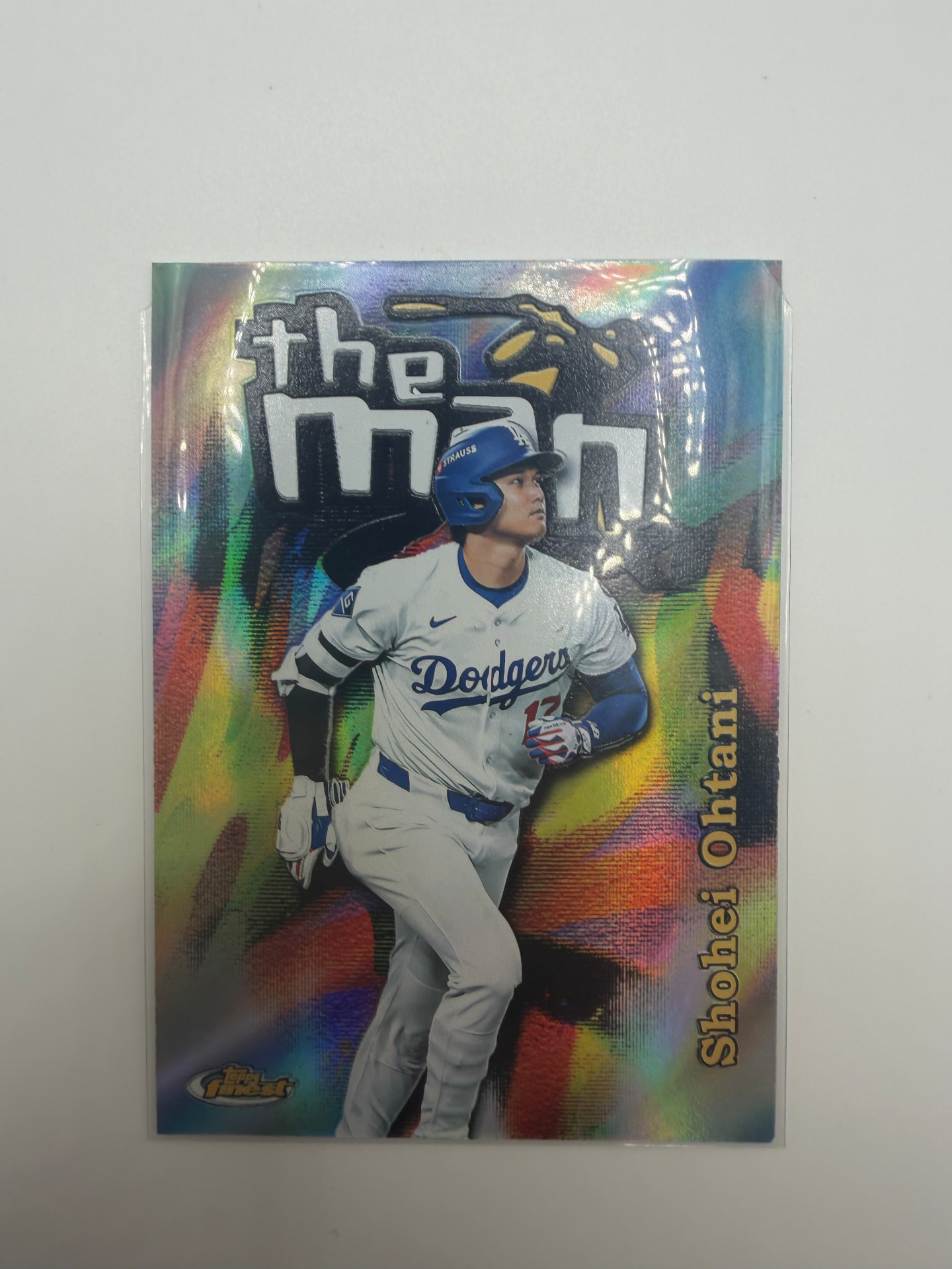 Damaged Ohtani card as received from Ballpark Alex — soft corner