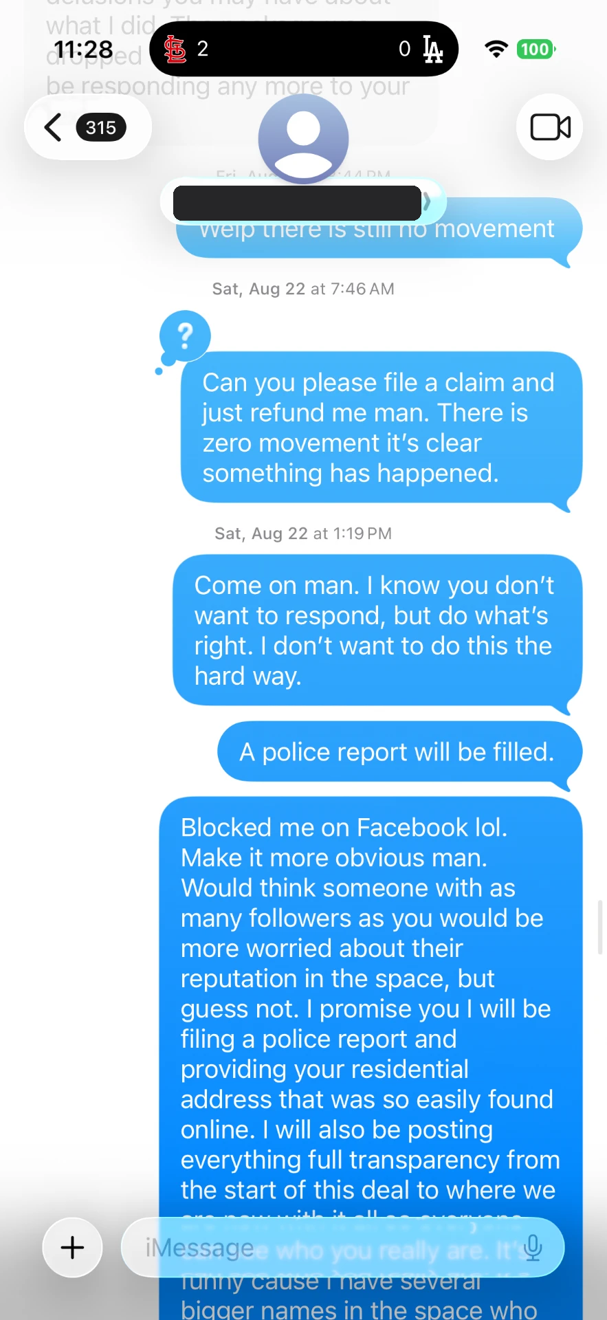 Text message 19 — message between the buyer and Alex Diaz (Ballpark Alex) about the 2026 Topps Finest Shohei Ohtani card